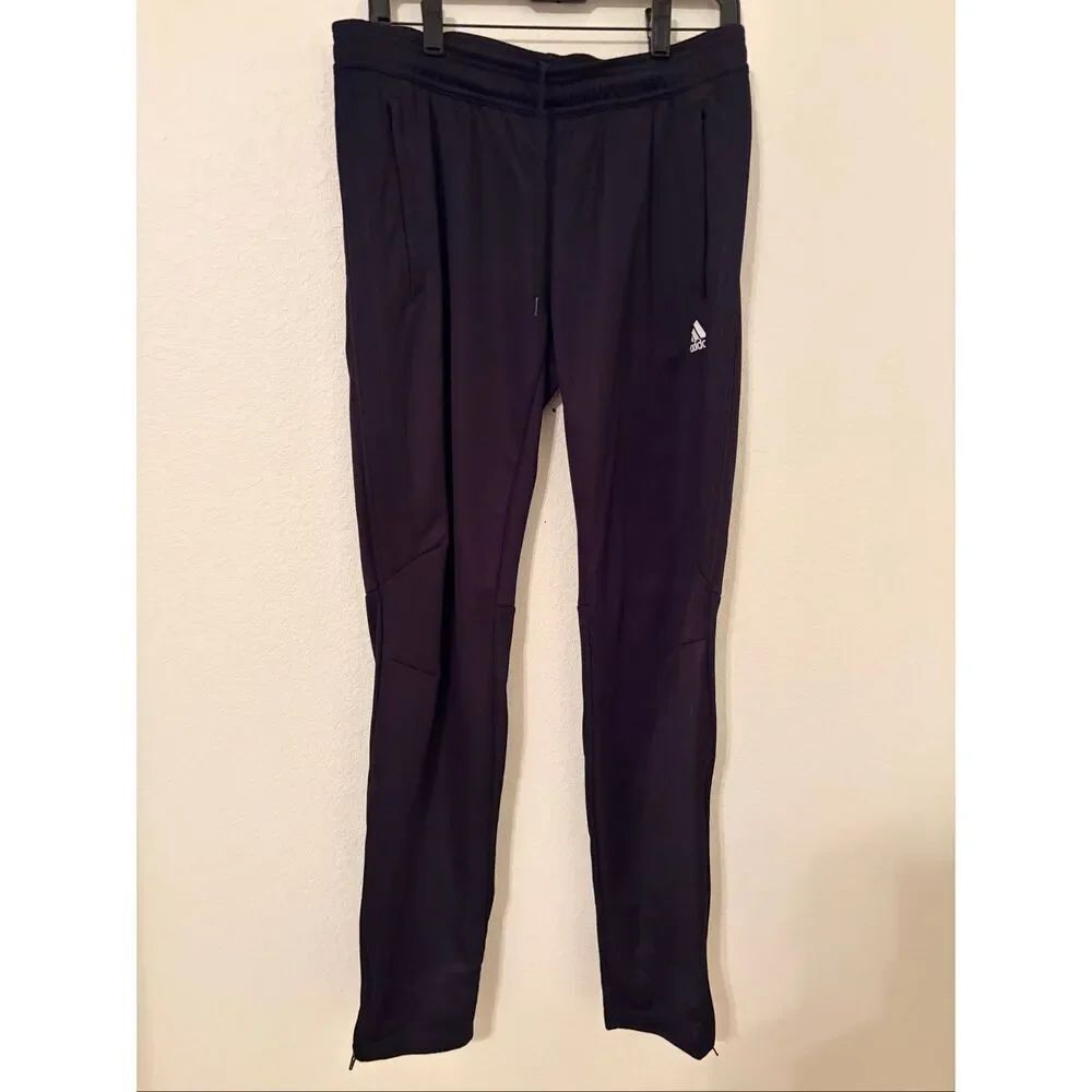 Adidas Climacool Track Pants Women’s Large Black Athleisure Joggers Zip Pocket A